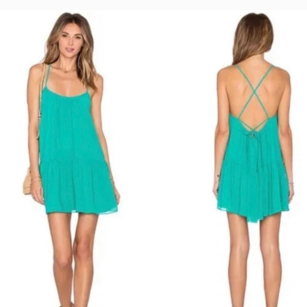 NWT Lovers and friends beau mini dress by revolve in turquoise sz M